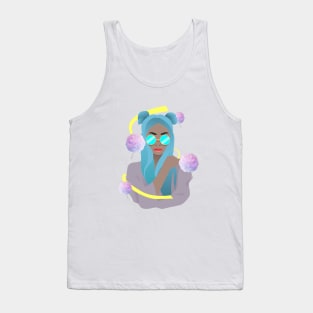 black girl with blue birthday gift Tank Top